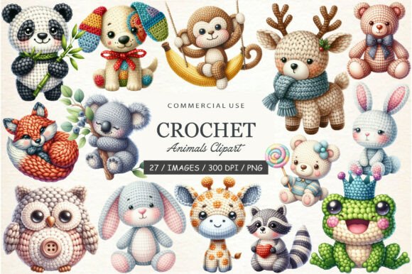 Charming Character: Integrating Cute Crochet Animals Clipart
