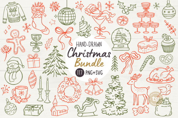 Christmas Hand Drawn Doodles Clipart SVG: A Designer's Cozy Holiday Toolkit