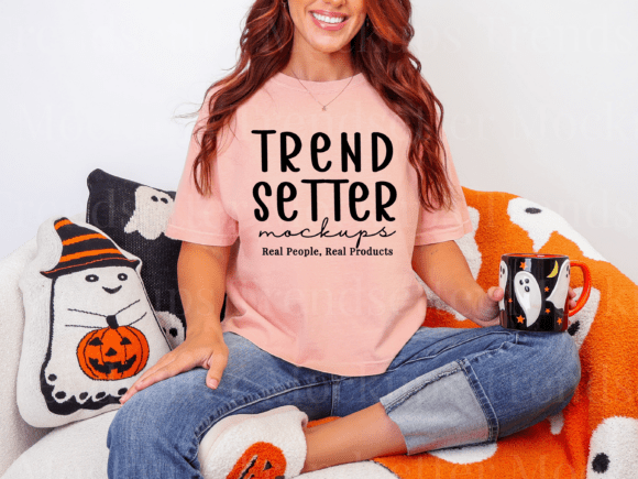 Comfort Colors 3023CL Halloween Mockup: A Peachy Seasonal Showcase