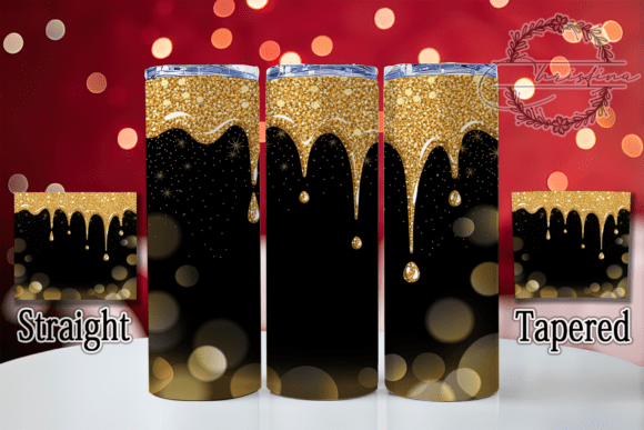 Dripping Gold Black Glitter Tumbler: A Bold Design Asset for Creators