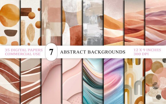 Earthy Boho Abstract Backgrounds Bundle: A Designer's Warm Toolkit