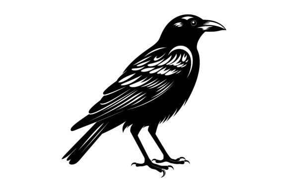 Elegant Silhouette of a Raven: A Design Asset for Bold Statements