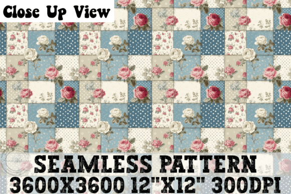Embrace Timeless Charm: The Patchwork Roses Seamless Pattern