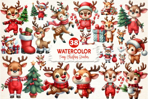 Funny Cute Christmas Reindeer Bundle: A Holiday Design Powerhouse
