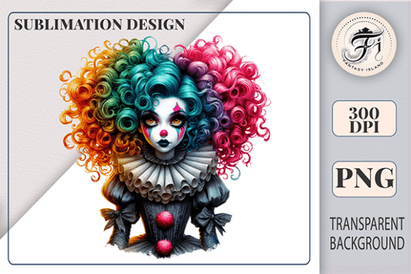Gothic Charm Meets Whimsy: Using Halloween Clown Clipart