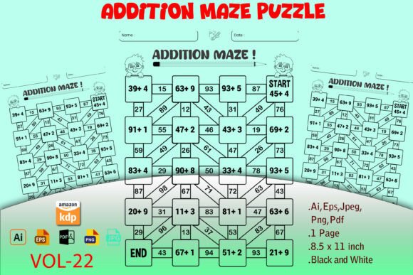 Printable Pdf Addition Maze Worksheet