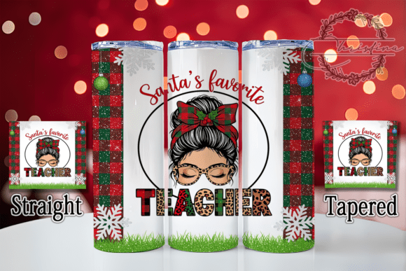 Santa's Favorite Teacher Tumbler: A Festive Design Asset