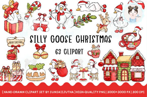 Silly Goose Christmas Clipart: The Playful Art Your Holiday Projects Need