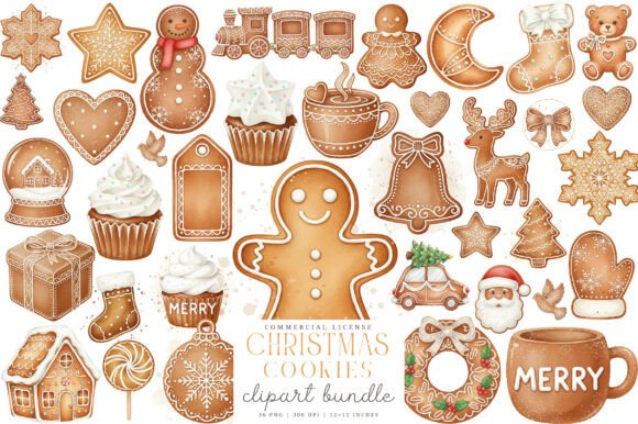 Sweeten Your Projects with Gingerbread Cookies Clipart PNG