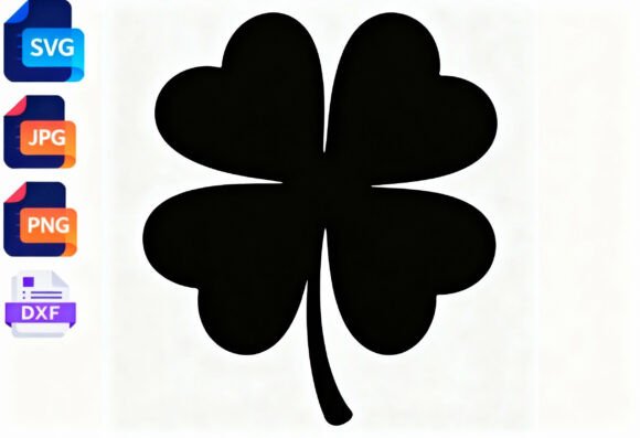 Unlock Creative Potential with the Black Four Leaf Clover SVG