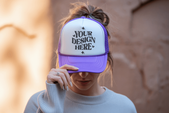 White and Purple Baseball Hat Mockup: Style Your Designs